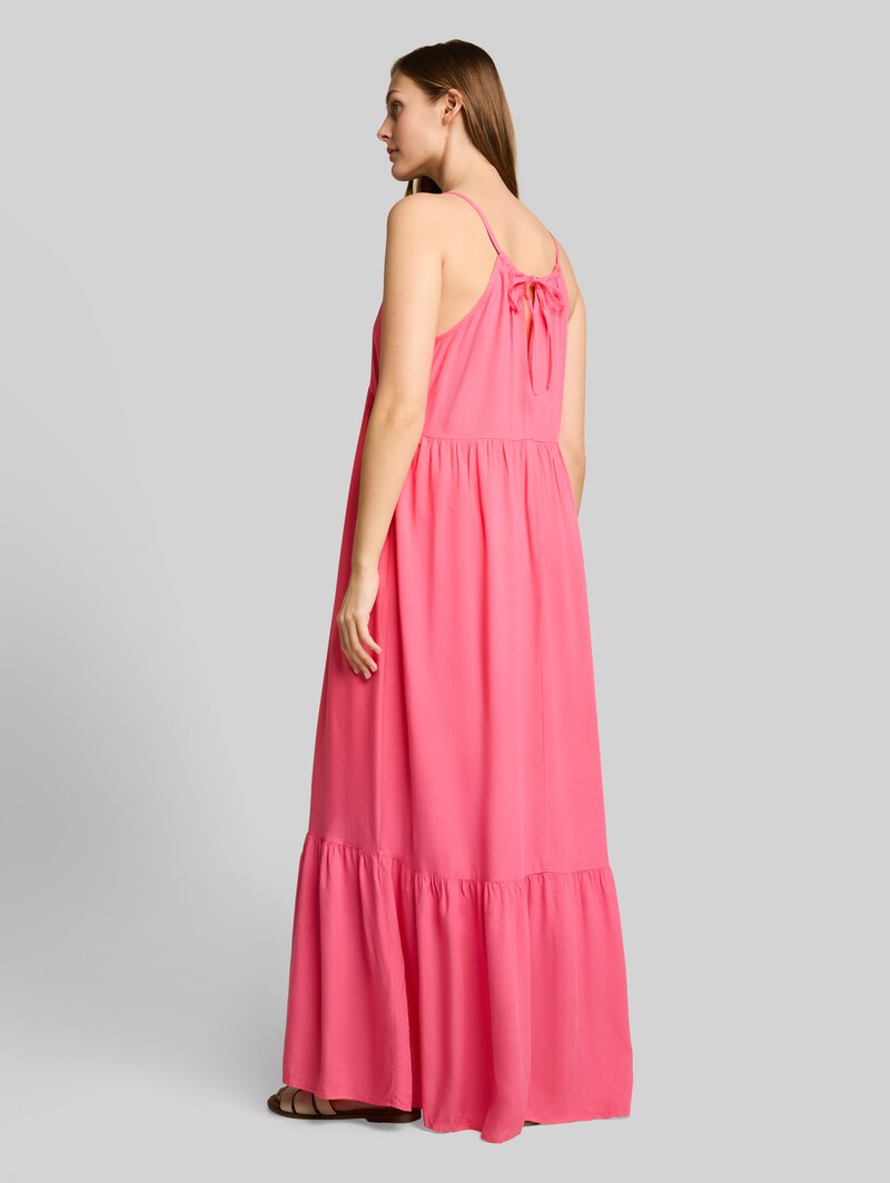 Tom Tailor Maxi-Kleid mit Volants - Soft Bright Pink