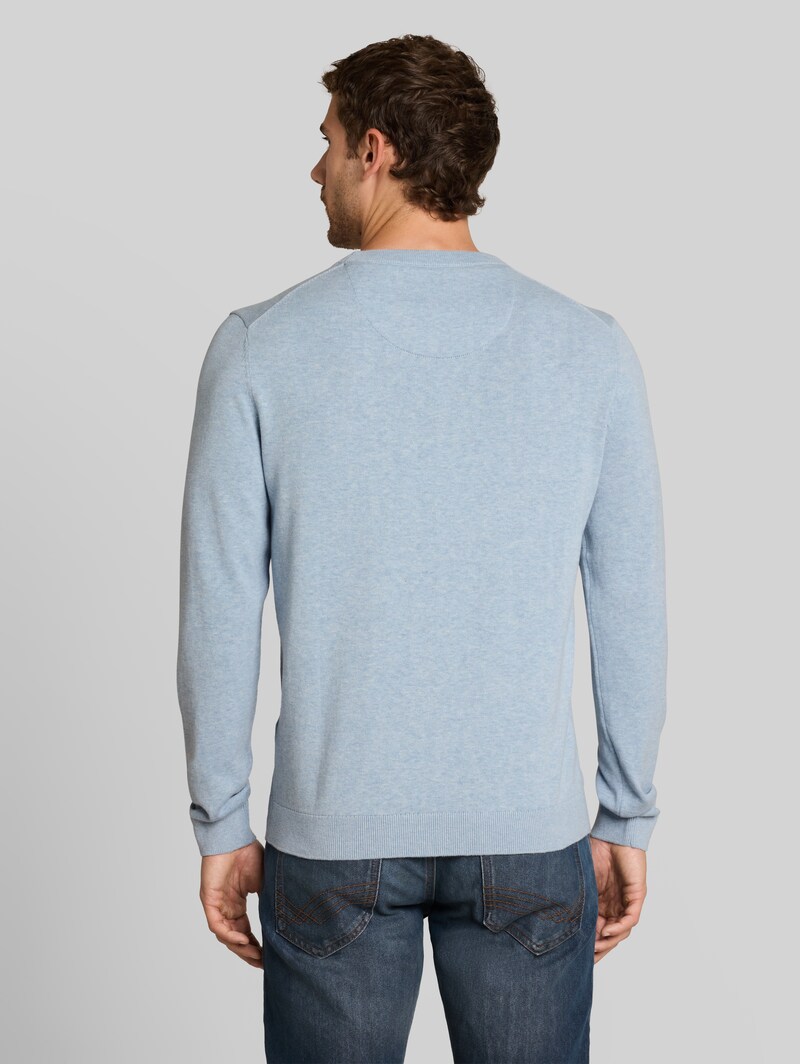 Tom Tailor Basic Strickpullover aus Baumwolle - Pale Blue Mélange