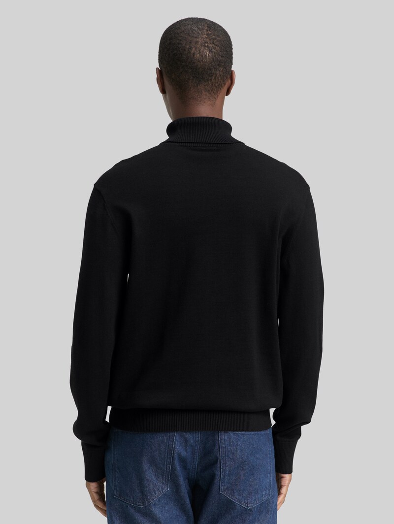 Tom Tailor Rollkragenpullover aus Baumwolle - Black