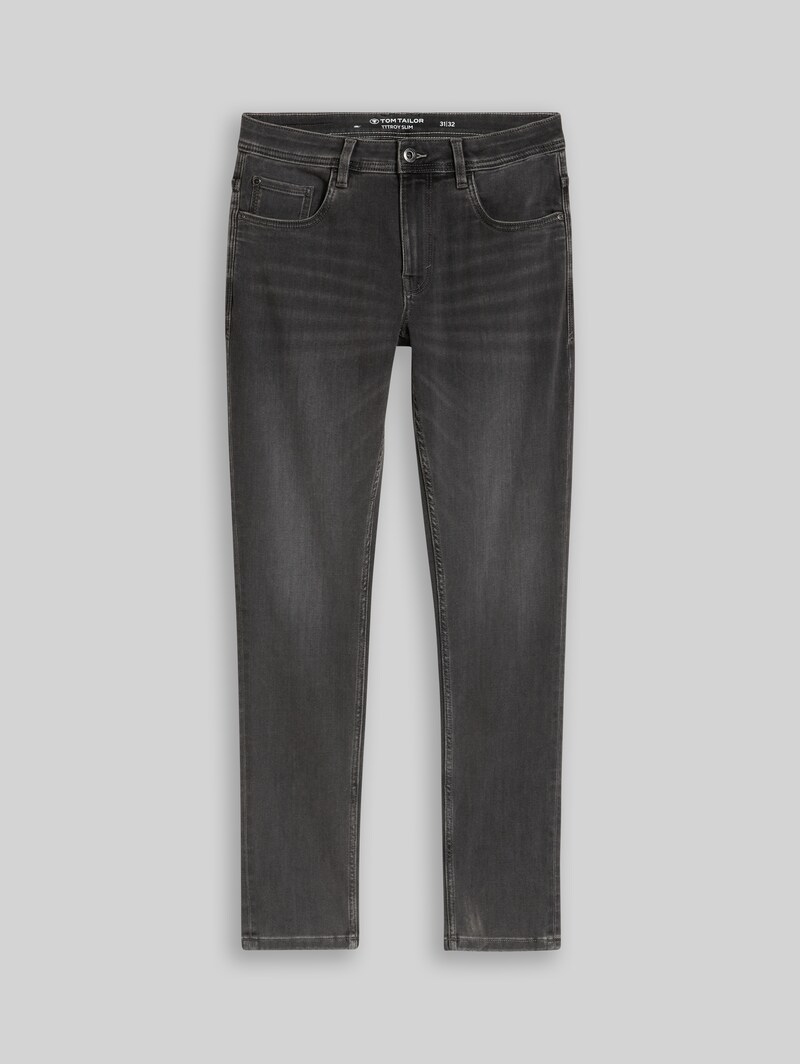 Tom Tailor TTTROY SLIM Jeans - Clean Dark Stone Grey Denim