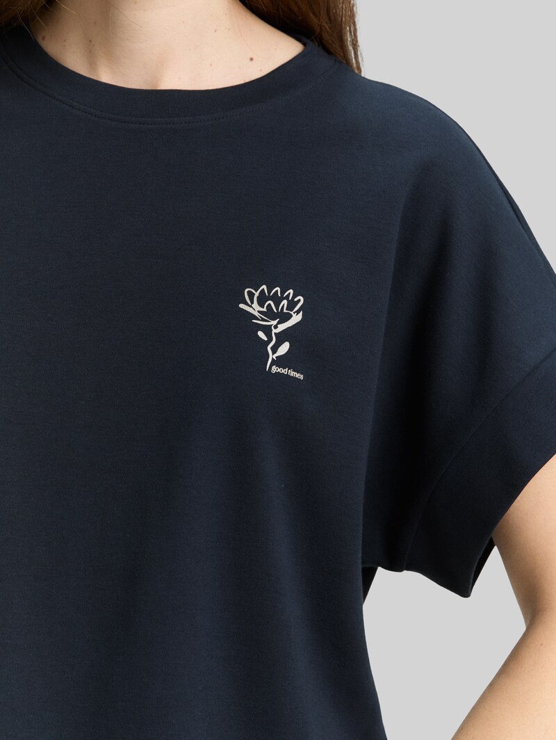 Tom Tailor Loose Fit T-Shirt mit Print - Lunar Eclipse