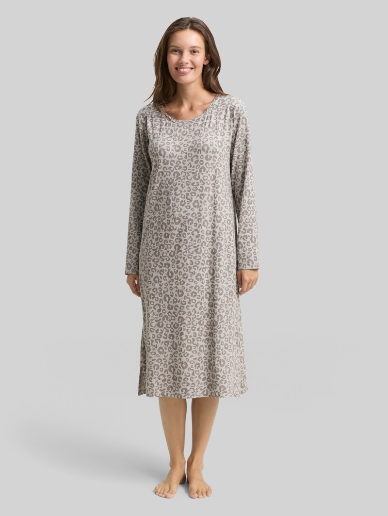 Tom Tailor Nachthemd mit Leo-Print - Grey-medium-allover Tom Tailor Nachthemd mit Leo-Print - Grey-medium-allover