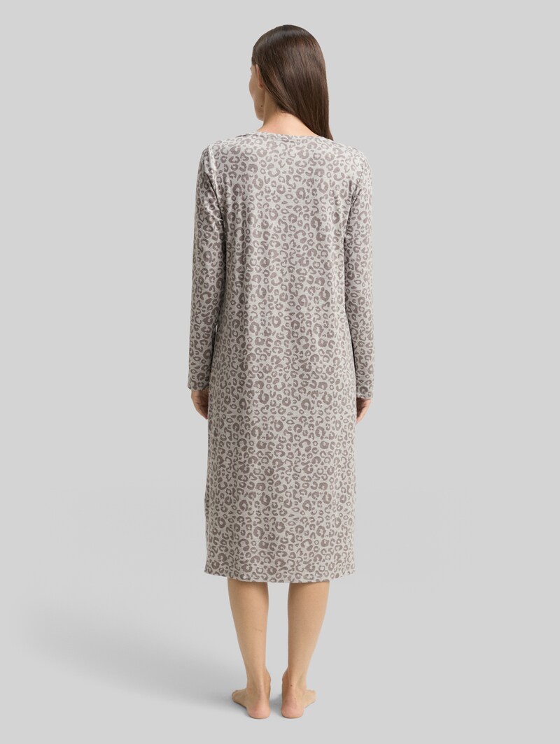 Tom Tailor Nachthemd mit Leo-Print - Grey-medium-allover