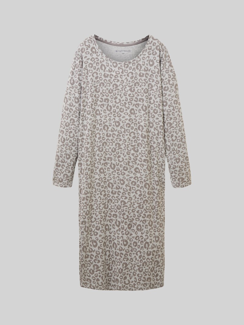 Tom Tailor Nachthemd mit Leo-Print - Grey-medium-allover