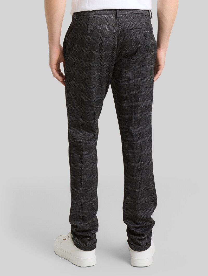 Tom Tailor TTSLIM Chino Hose - Black White Fine Check Tom Tailor TTSLIM Chino Hose - Black White Fine Check