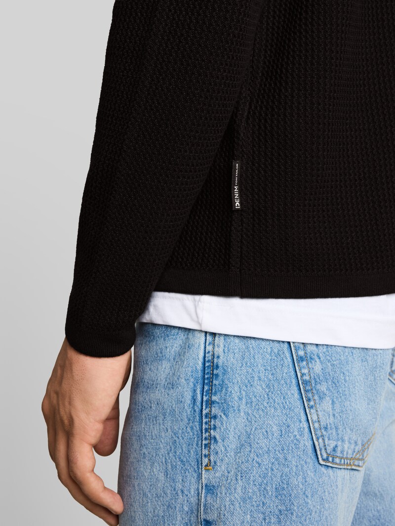 Tom Tailor Loose Fit Strickpullover aus Baumwolle - Black
