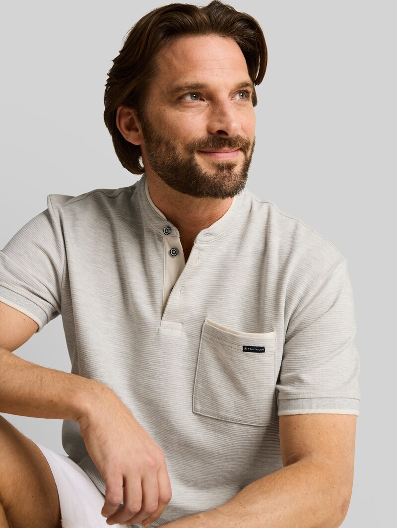 Tom Tailor Poloshirt mit Brusttasche - Gardenia White Ottoman