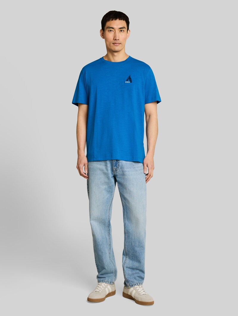 Tom Tailor T-Shirt mit Stickerei - Surf Blue