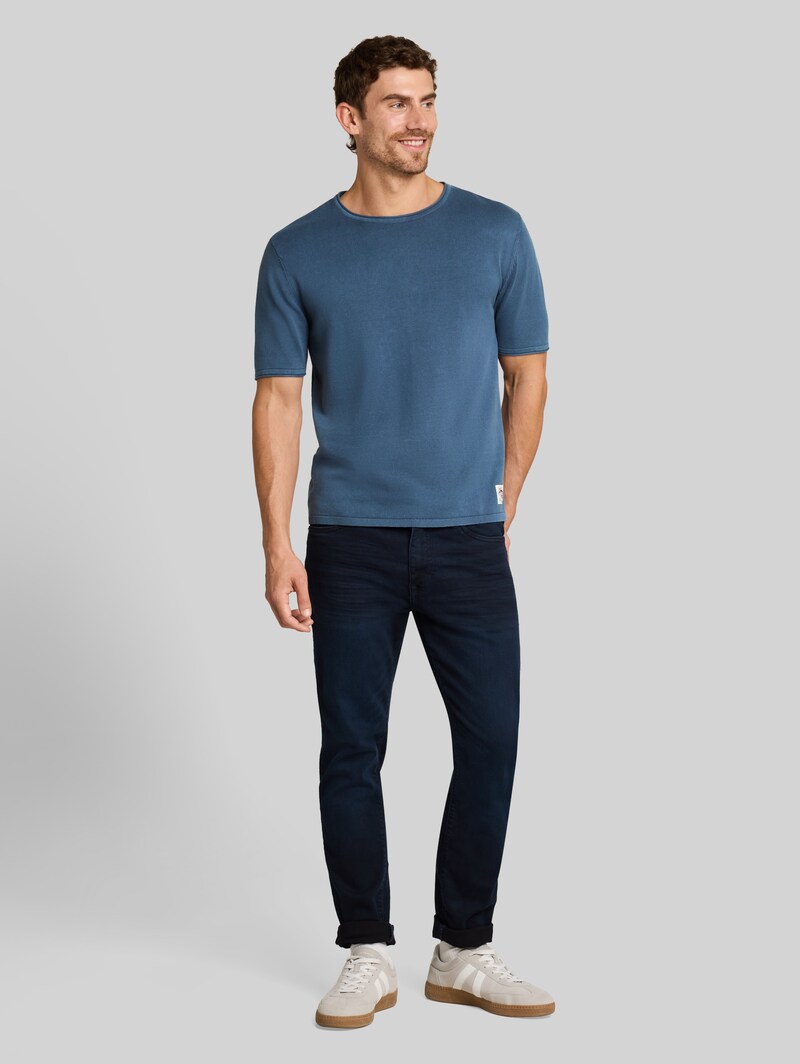 Tom Tailor Strickpullover im Washed-Look - Dark Duck Blue