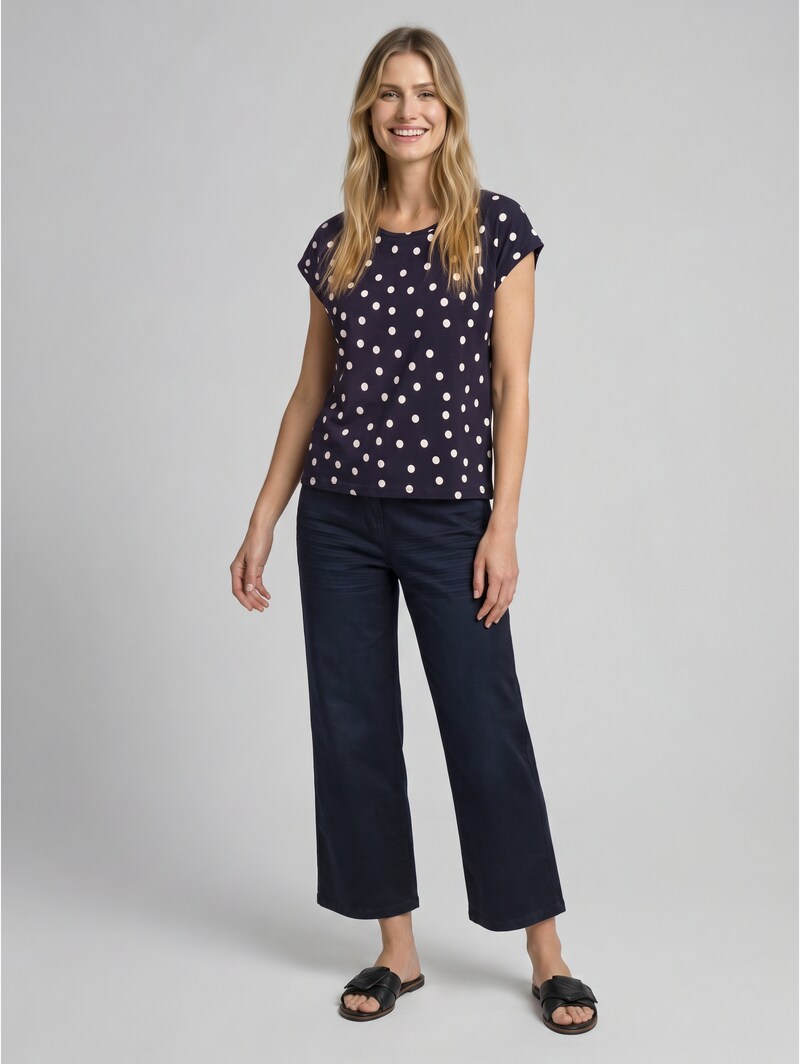 Tom Tailor T-Shirt mit Allover-Print - Navy Big Dot Design