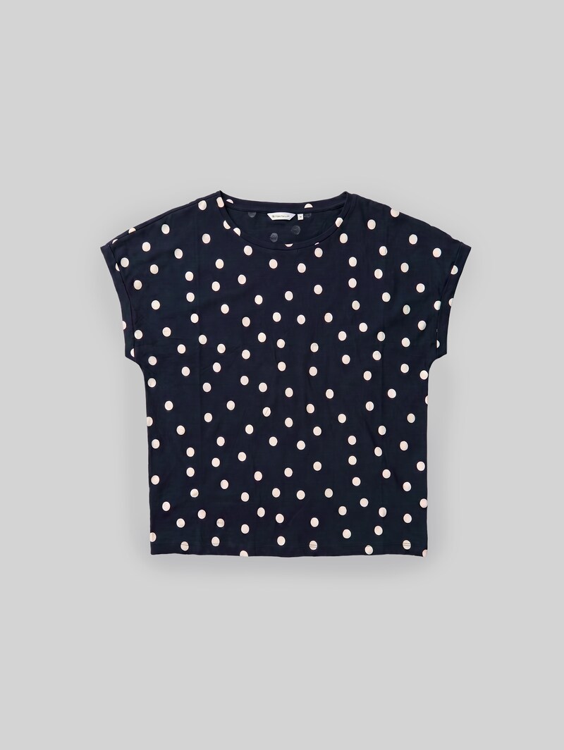 Tom Tailor T-Shirt mit Allover-Print - Navy Big Dot Design