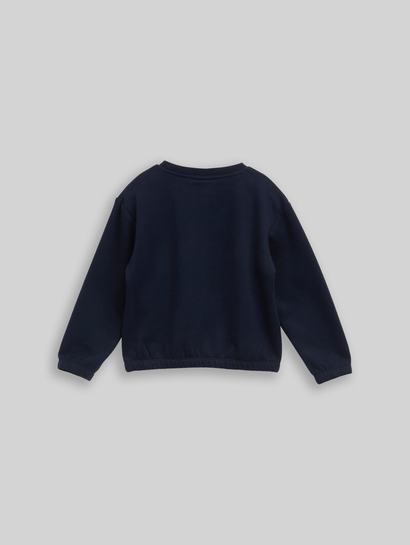 Tom Tailor Cropped Sweatshirt mit Wendepailletten - Sky Captain Blue Tom Tailor Cropped Sweatshirt mit Wendepailletten - Sky Captain Blue