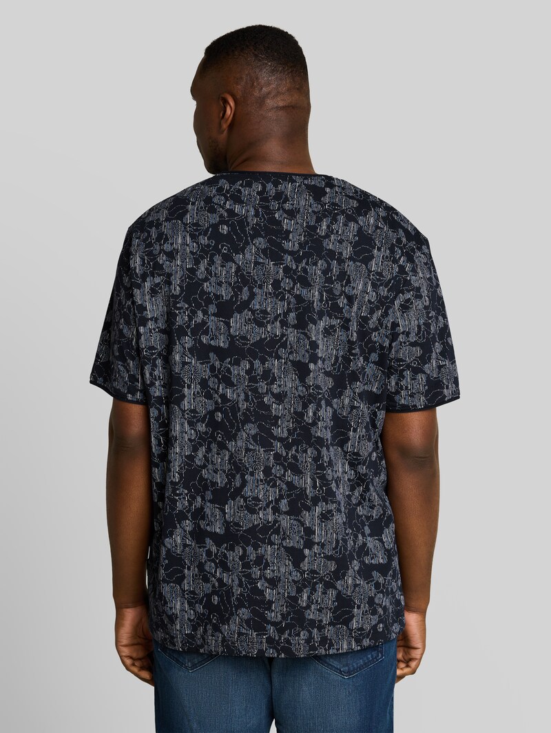 Tom Tailor Plus Size - T-Shirt mit Allover-Print - Navy Irregular Design