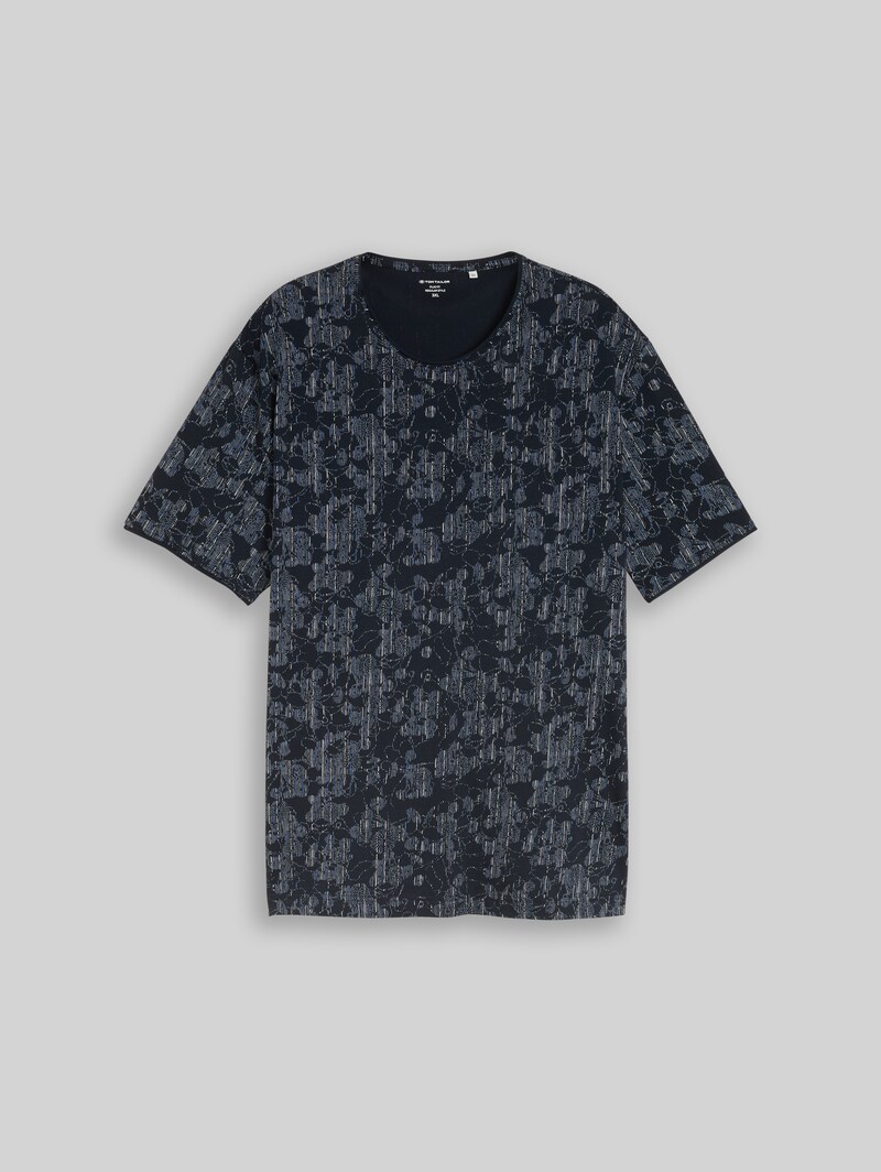 Tom Tailor Plus Size - T-Shirt mit Allover-Print - Navy Irregular Design