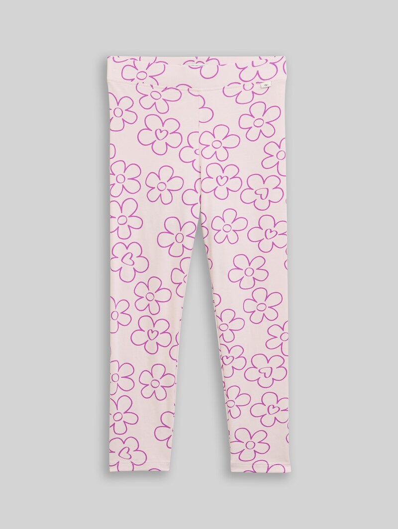 Tom Tailor Leggings mit Blumenmuster - Mauve Flower Print