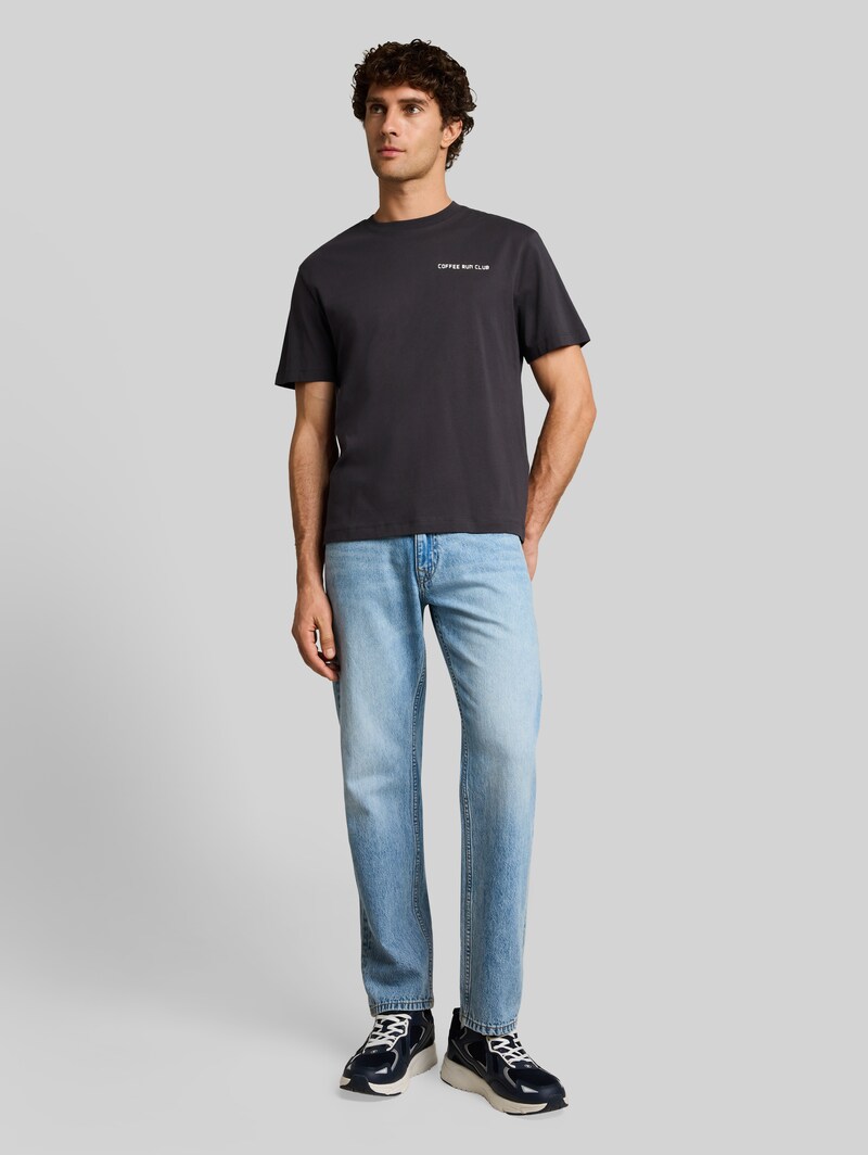Tom Tailor Relaxed Fit T-Shirt mit Rückenprint - Coal Grey