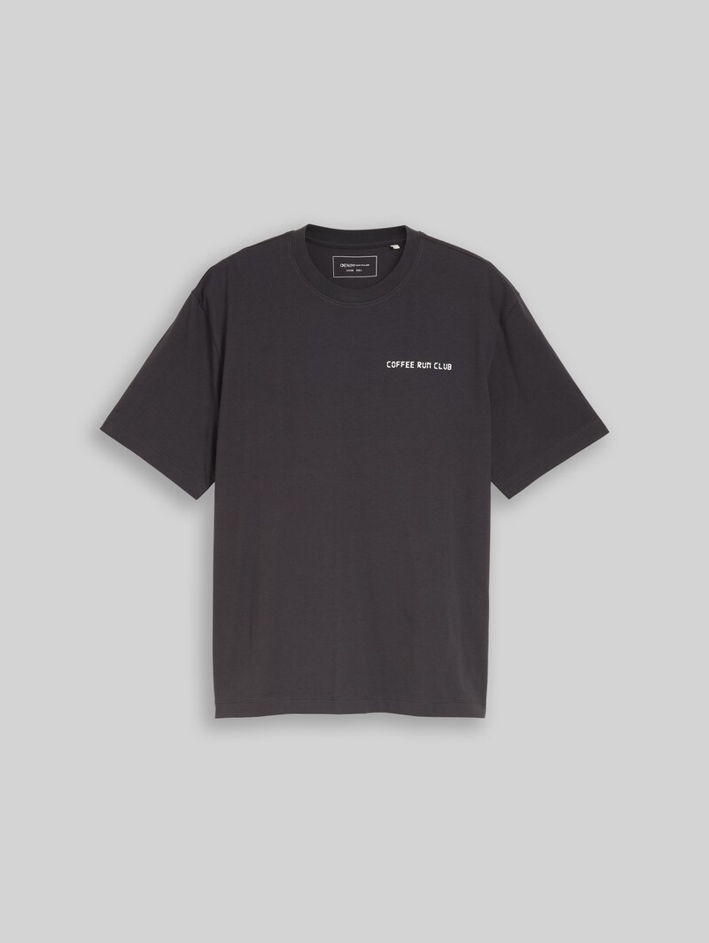 Tom Tailor Relaxed Fit T-Shirt mit Rückenprint - Coal Grey