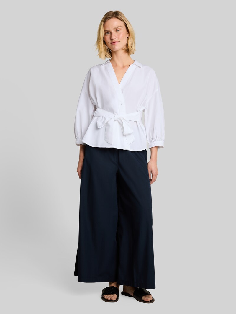 Tom Tailor Loose Fit Wickelbluse - White