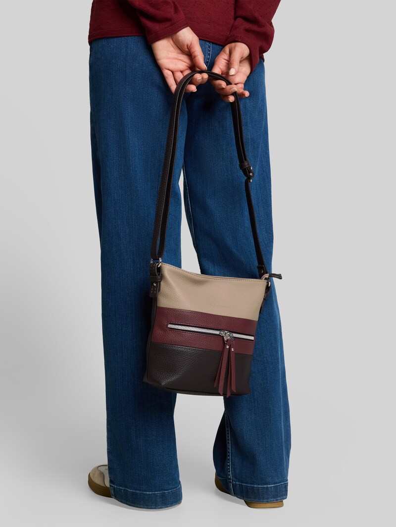 Tom Tailor TTELLEN M Umhängetasche mit Colour-Blocking - Dark Brown