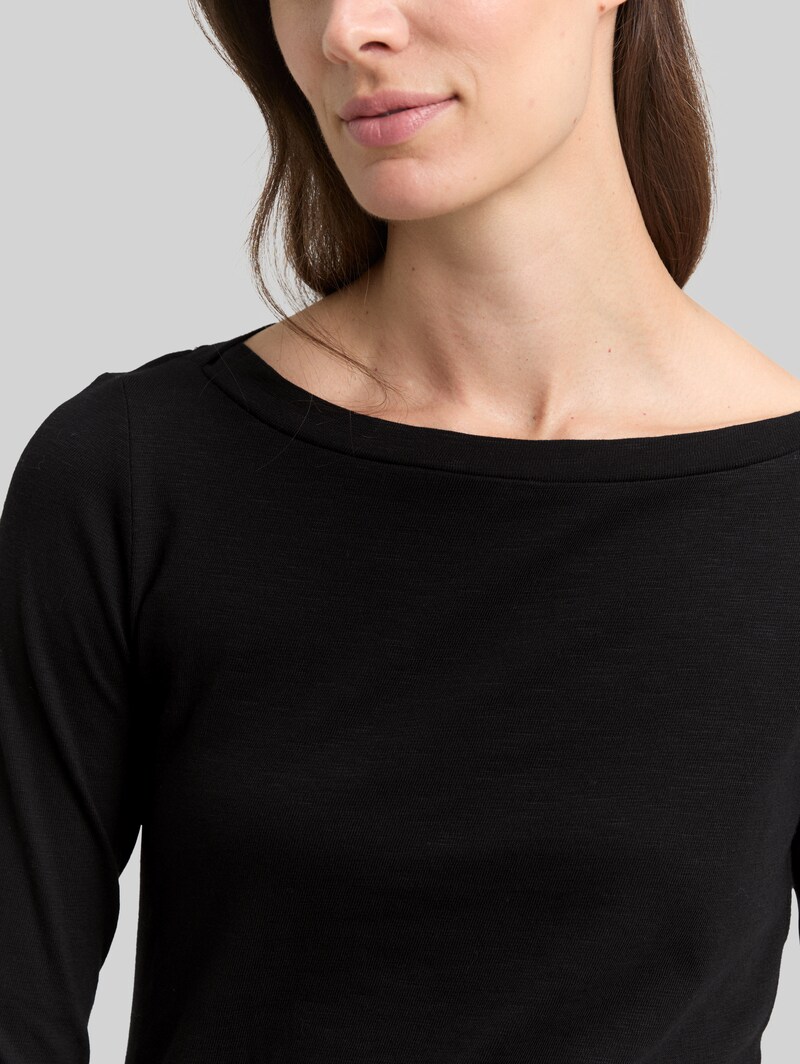 Tom Tailor Longsleeve mit 3/4-Arm aus Baumwolle - Deep Black