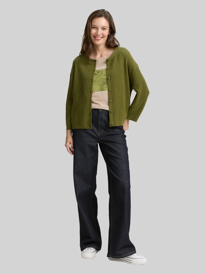 Tom Tailor T-Shirt mit Print - Soft Taupe Grey