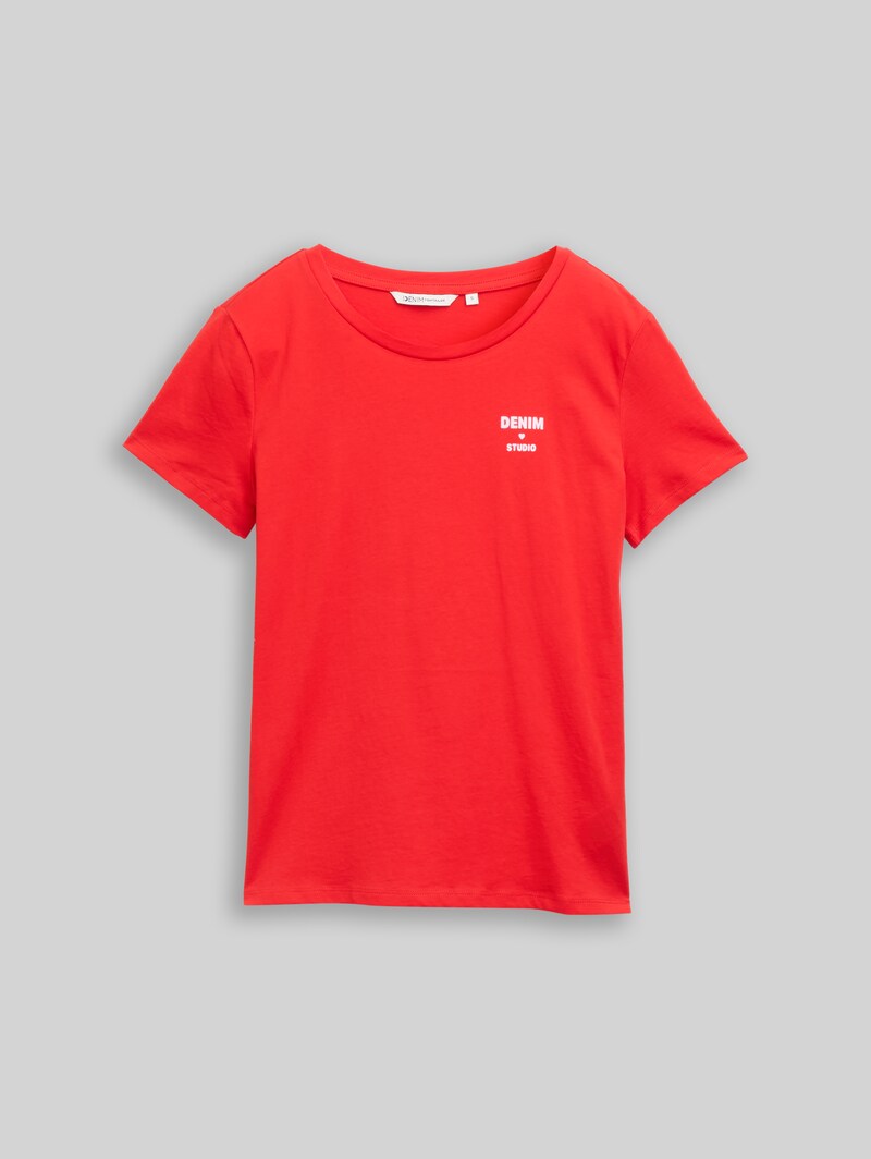 Tom Tailor T-Shirt mit Print - Brilliant Red