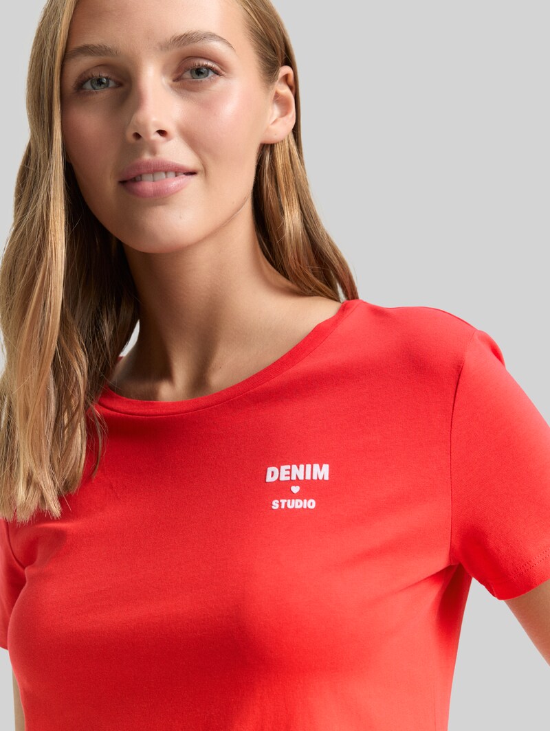 Tom Tailor T-Shirt mit Print - Brilliant Red