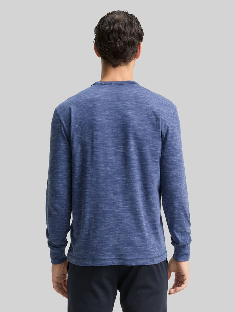 Tom Tailor Langarmshirt mit Brusttasche - Ocean Blue Injected