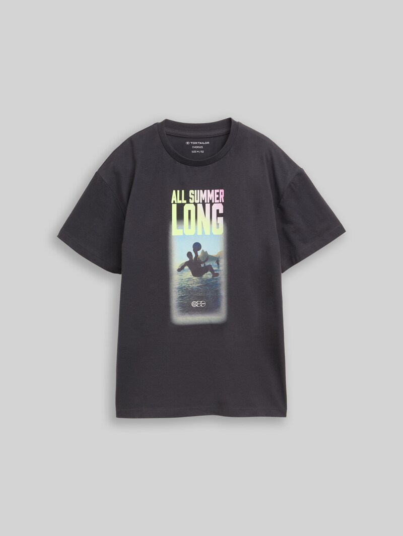 Tom Tailor T-Shirt mit Foto-Print - Coal Grey