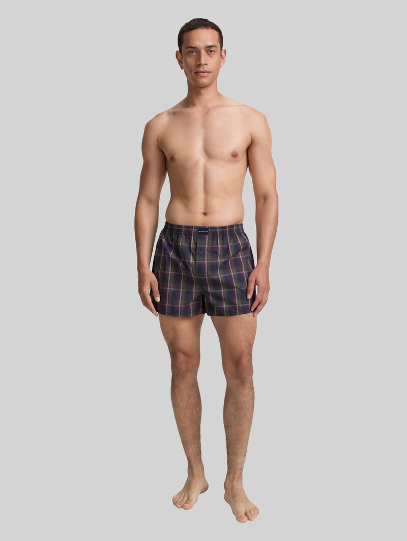 Tom Tailor Kurze Boxershorts im 2er-Pack - Blue-dark-check
