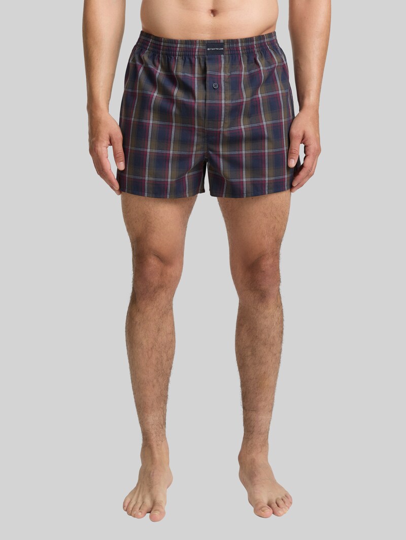Tom Tailor Kurze Boxershorts im 2er-Pack - Blue-dark-check