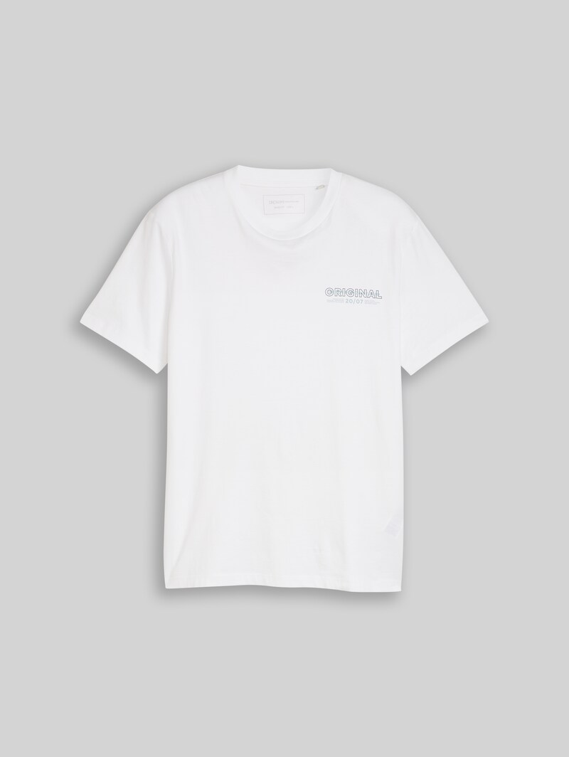 Tom Tailor Basic T-Shirt mit Logo-Print - White Horse