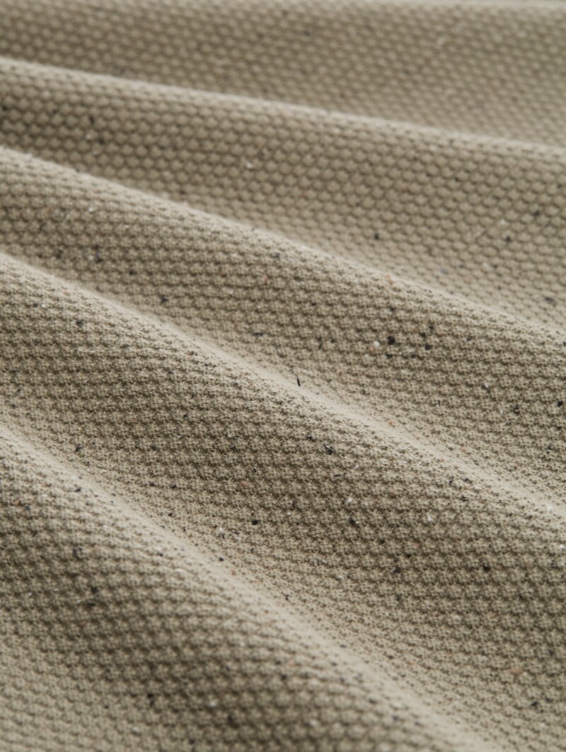 Tom Tailor Troyer Strickpullover aus Baumwolle - Dark Sage Neps