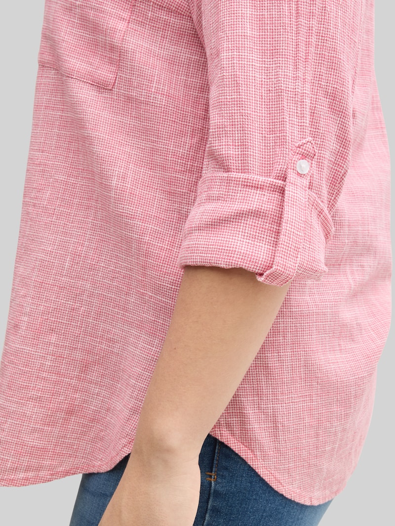 Tom Tailor Plus Size - Bluse mit Brusttaschen - Berry Red