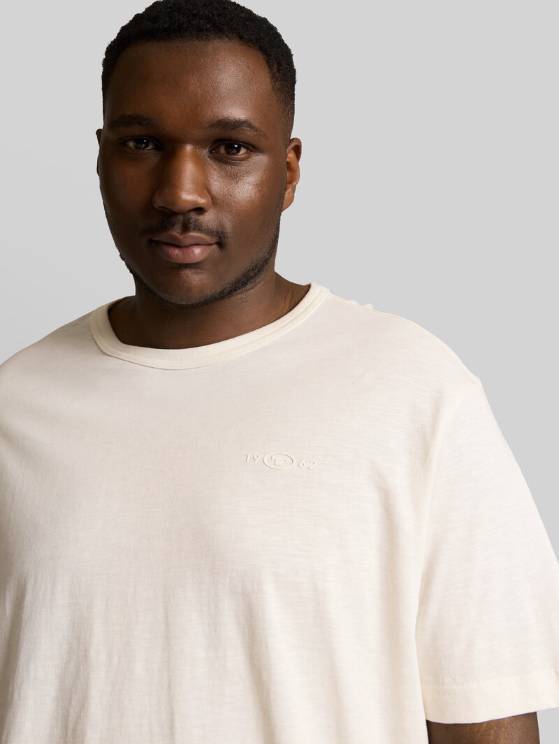 Tom Tailor Plus Size - Basic T-Shirt aus Baumwolle - Gardenia White