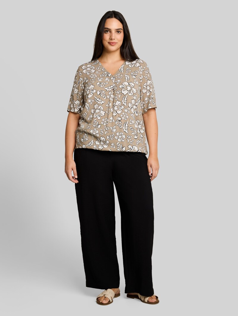 Tom Tailor Plus Size - Bluse aus Viskose - Olive Big Flower Design