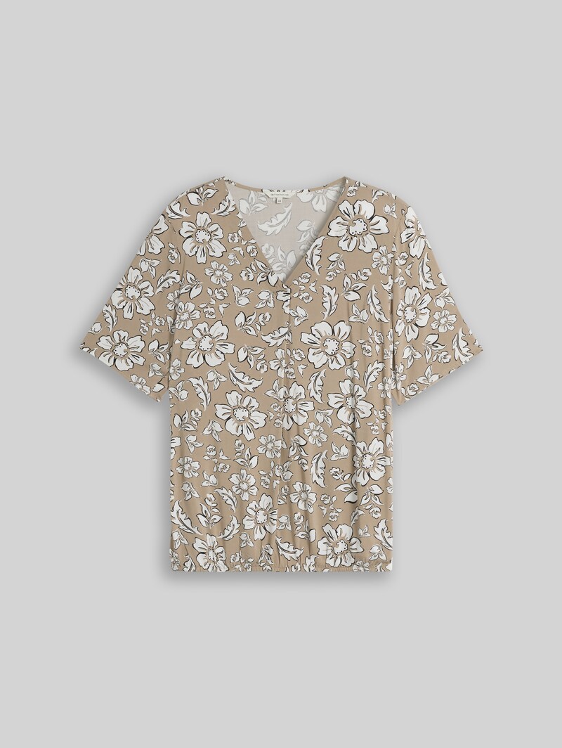 Tom Tailor Plus Size - Bluse aus Viskose - Olive Big Flower Design