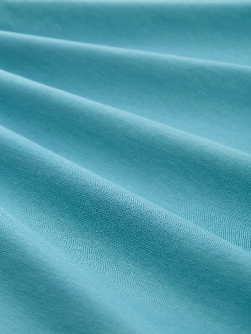 Tom Tailor Slim Fit Langarmshirt mit Glitzer-Logo - Tropical Teal