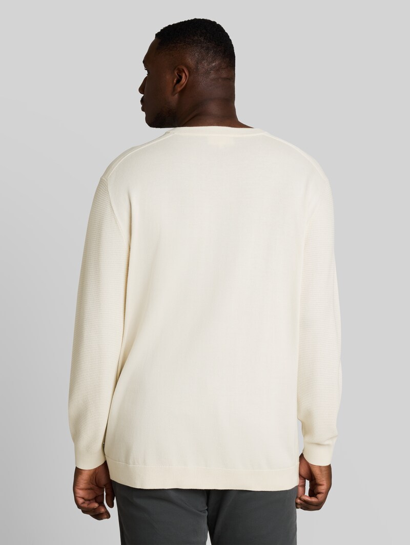 Tom Tailor Plus Size - Strickpullover aus Baumwolle - Gardenia White